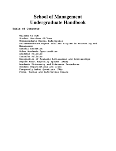 School of Management Undergraduate Handbook
