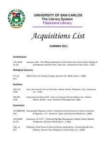 Acquisitions List - University of San Carlos Library