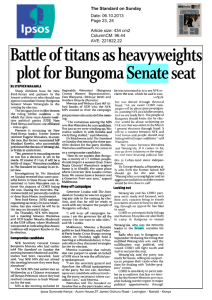 Battle of titans as heavyweights plot for Bungoma Senate seat