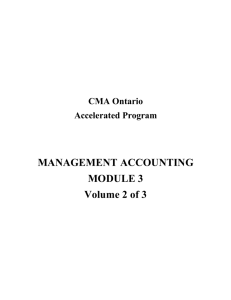 MANAGEMENT ACCOUNTING MODULE 3 Volume 2 - Cma