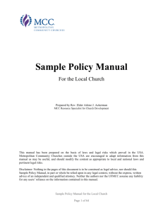 Sample Policy Manual - Metropolitan Community Churches