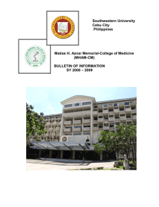 a Brochure of The Southwestern University in Cebu City