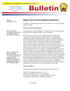 Report from the Accrediting Commission