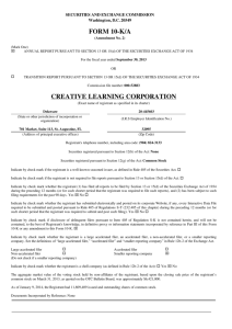 form 10-k/a creative learning corporation