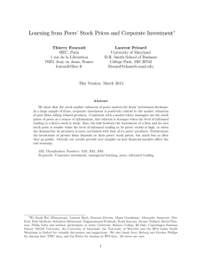 Learning from Peers'Stock Prices and Corporate Investment*