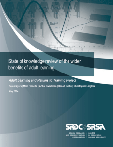 State of knowledge review of the wider benefits of adult learning
