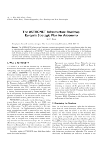 Paper: The ASTRONET Infrastructure Roadmap: Europe's Strategic