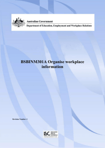 BSBINM301A Organise workplace information