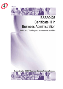 BSB30407 Certificate III in Business Administration