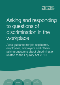 Asking and responding to questions of discrimination in the workplace