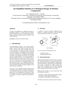 On Simplified Solutions in Tribological Design of Machine