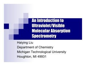 An Introduction to Ultraviolet/Visible Molecular