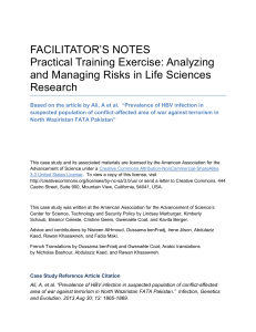 FACILITATOR'S NOTES Practical Training Exercise: Analyzing and