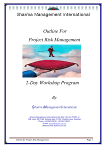 Project Risk Management outline - Sharma Management International