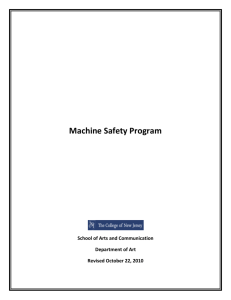 Machine Safety Program - Department of Art and Art History