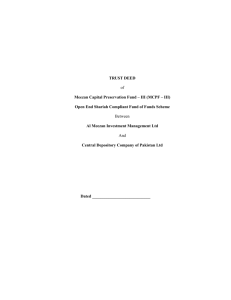 TRUST DEED of Meezan Capital Preservation Fund – III (MCPF – III