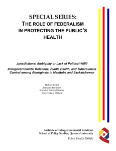 Intergovernmental Relations, Public Health, and Tuberculosis