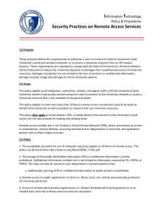 Security Practices on Remote Access Services