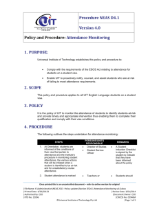 Attendance Monitoring - Universal Institute of Technology