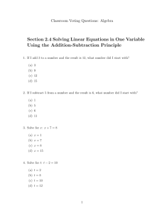 Section 2.4 Solving Linear Equations in One Variable Using the