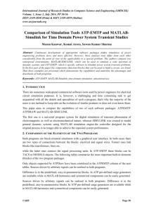 Comparison of Simulation Tools ATP-EMTP and MATLAB