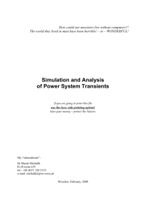 Simulation and Analysis of Power System Transients
