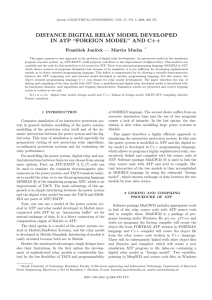 distance digital relay model developed in atp “foreign model” and c++