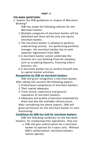 1. Explain the SEBI guidelines in respect of Merchant Banking