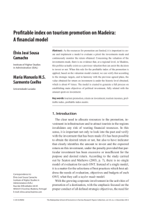 Profitable index on tourism promotion on Madeira: A