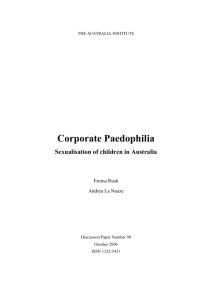 Corporate Paedophilia - The Australia Institute