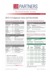 2013-14 Lodgement Rates and Thresholds