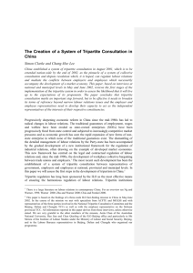 The Significance of a System of Tripartite Consultation in China