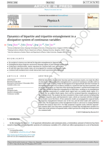 Dynamics of bipartite and tripartite entanglement in a dissipative