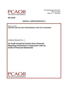 PCAOB - Auditing Standard No. 2 Appendix