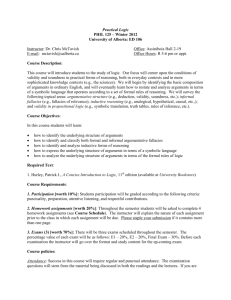 Practical Logic PHIL 125 – Winter 2012 University of Alberta: ED