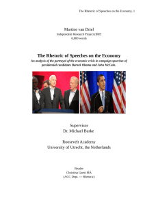 The Rhetoric of Speeches on the Economy