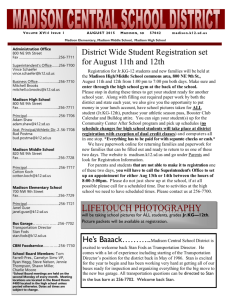 District Newsletter - Madison Central School District