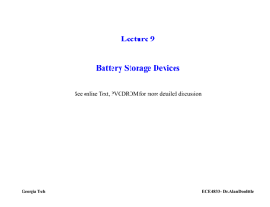 Lecture 9— Battery Storage Technologies