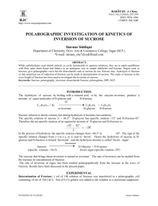 polarographic investigation of kinetics of inversion of sucrose