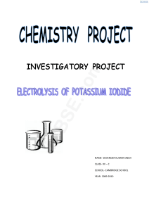 Chemistry Project for School Students by iCBSE