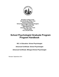 School Psychologist Graduate Program Program