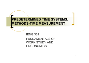 PREDETERMINED TIME SYSTEMS: METHODS