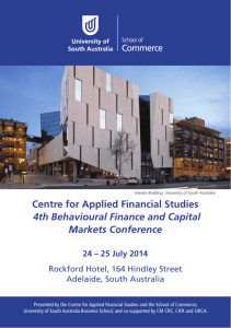 Centre for Applied Financial Studies 4th Behavioural Finance and