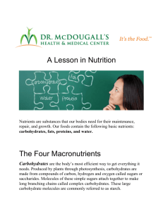 A Lesson in Basic Nutrition - The Eugene Veg Education Network