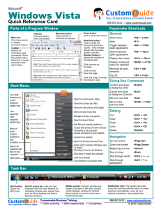 Windows Quick Reference, Microsoft Windows Vista Cheat Sheet