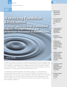 Maximizing Foundation Effectiveness