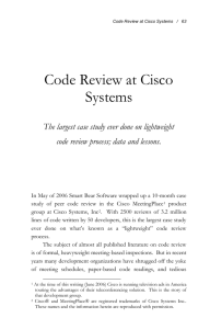 Code Review at Cisco Systems