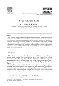 Solar radiation model