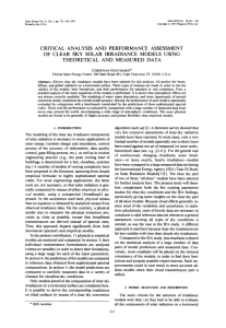 critical analysis and performance assessment of clear sky