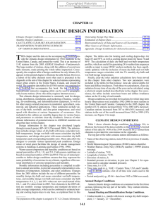 CLIMATIC DESIGN INFORMATION